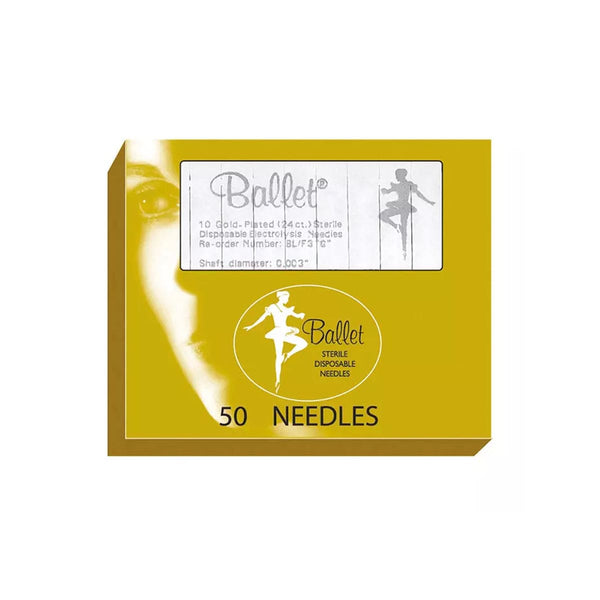 Ballet Electrolysis Needle Ballet 24ct Gold Needles, Pack of 50