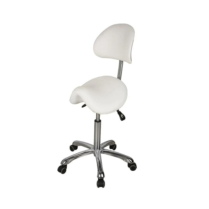 PJS Furniture White Saddle Chair