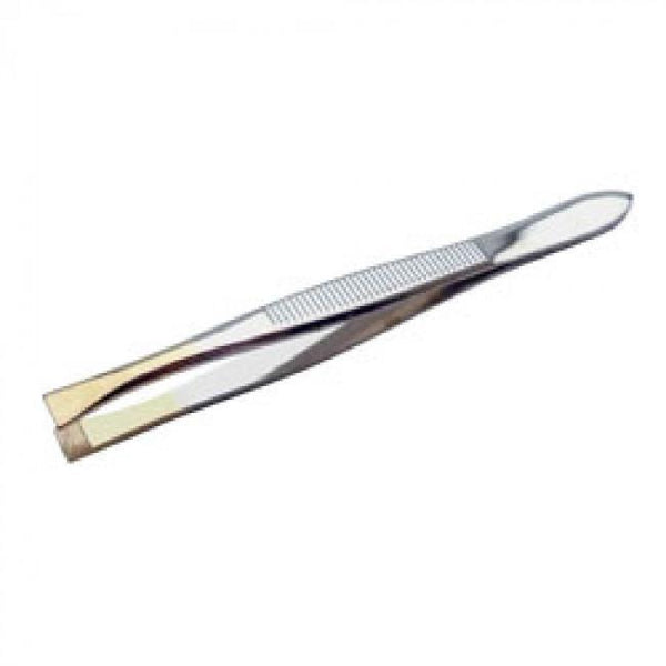 Just Care Beauty Products Slanted Half Gold Tweezer