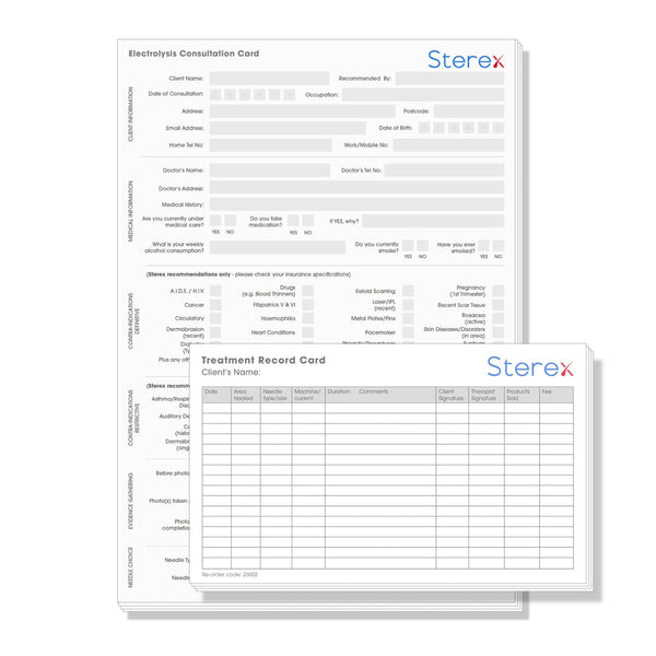 Sterex Products Sterex Electrolysis Consultation and Treatment Plan Pk 25 x 2