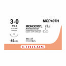 Ethicon Suture Needle Monocryl Plus Antibacterial Size 3-0 PS–2 Suture Needles, Pack of 36