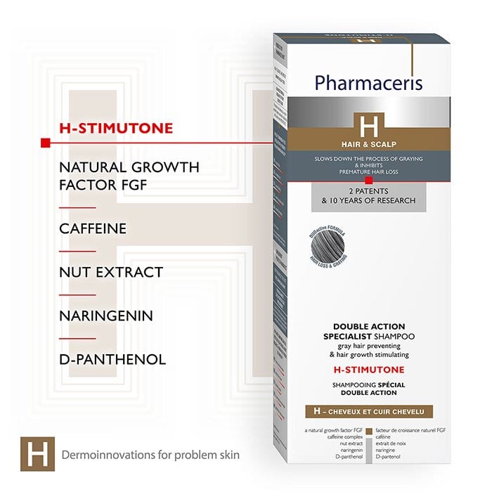 Pharmaceris Shampoo Pharmaceris H-Stimutone Double Action Grey Hair Preventing Shampoo, 250ml