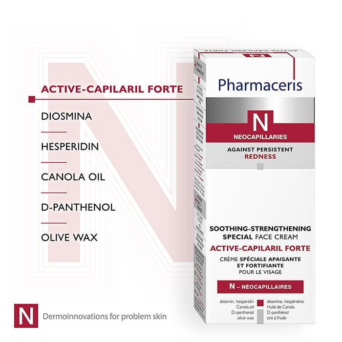 Pharmaceris Moisturiser Pharmaceris N Active-Capilaril Forte Soothing Strengthening Cream, 30ml