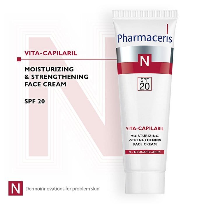 Pharmaceris Moisturiser Pharmaceris N Vita-Capilaril Moisturising & Strengthening Face Cream SPF20, 50ml