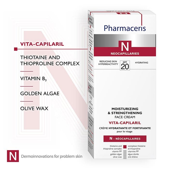 Pharmaceris Moisturiser Pharmaceris N Vita-Capilaril Moisturising & Strengthening Face Cream SPF20, 50ml