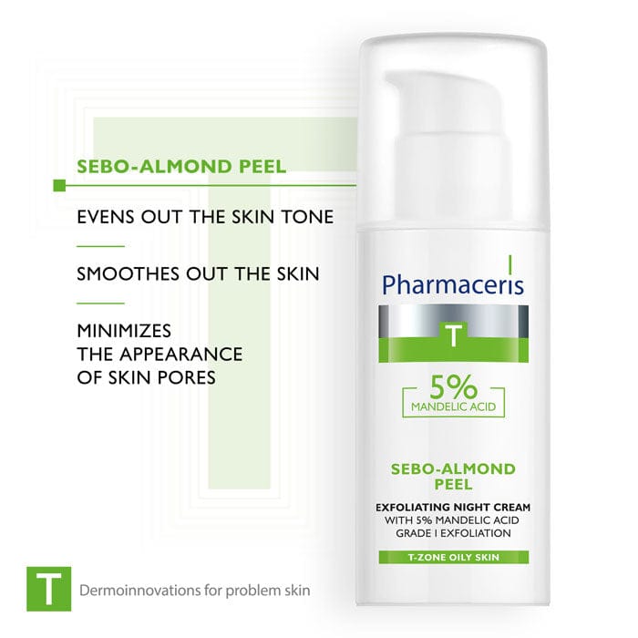 Pharmaceris Clearance Pharmaceris T Sebo-Almond Peel Exfoliating Night Cream with 5% Mandelic Acid, 50ml