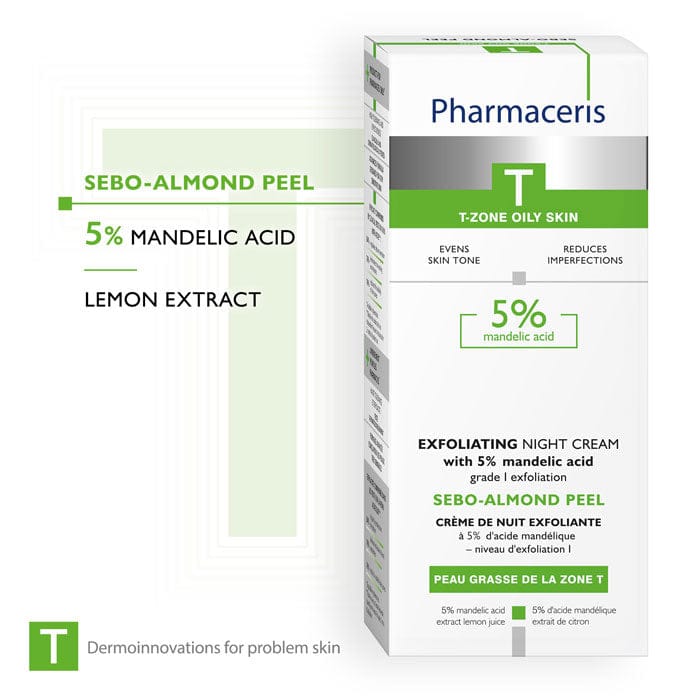 Pharmaceris Clearance Pharmaceris T Sebo-Almond Peel Exfoliating Night Cream with 5% Mandelic Acid, 50ml