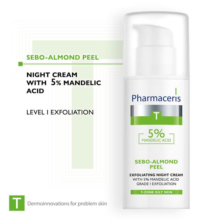 Pharmaceris Clearance Pharmaceris T Sebo-Almond Peel Exfoliating Night Cream with 5% Mandelic Acid, 50ml