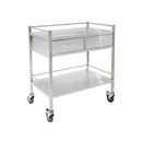 ABS Trolley Stainless Steel Trolley Large with 2 Drawers