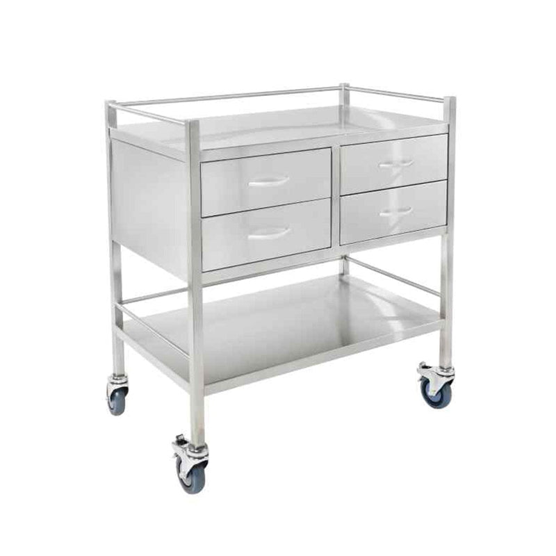 ABS Trolley Stainless Steel Trolley Large with 4 Drawers