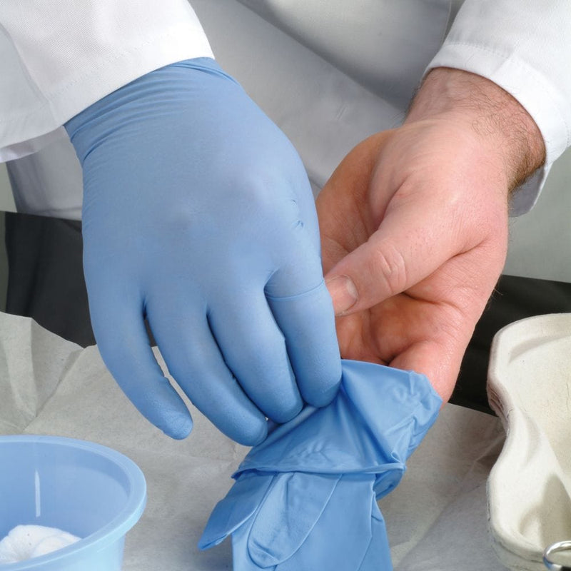 ABS Sterile Gloves Sterile Blue Nitrile Gloves, Pack of 50 Pairs