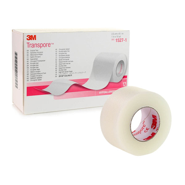 3M Products 3M Transpore Surgical Tapes Clear 2.5cm x 9.14m, Pack of 12