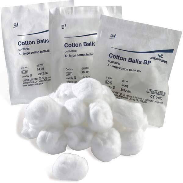 Just Care Beauty Products Cotton Wool Balls Sterile Large BP Quality Pk 5 x 40