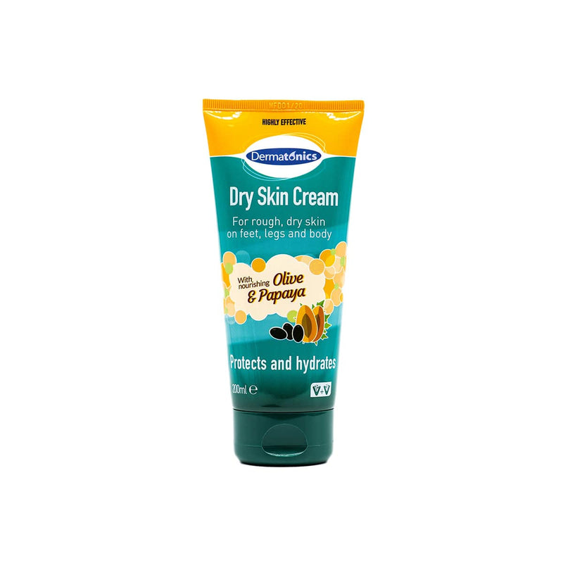 Just Care Beauty Products 200ml tube Dermatonics Dry Skin Cream With Nourishing Olive & Papaya