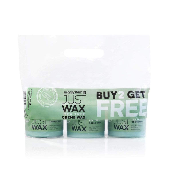 Salon System Products Just Wax Tea Tree Creme Wax Offer Pk 3 x 450g