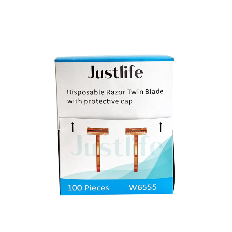 Justlife Products Justlife Disposable Razors Twin Blade, Pack of 100