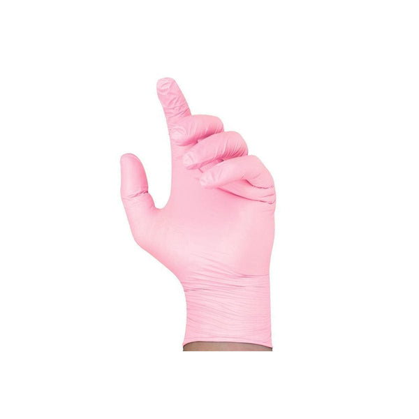 ASAP Gloves Pink Nitrile Powder Free Gloves, Pack of 100