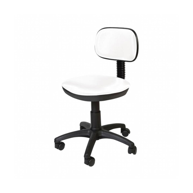 SkinMate Furniture Comfort Lite Chair White SkinMate White Lite Stool With Backrest